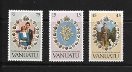 VANUATU 1981 CHARLES ET DIANA  YVERT N°628/30  NEUF MNH** - Familles Royales