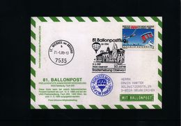 Austria / Oesterreich 1989 Ballonpost - Per Palloni