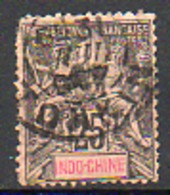 Ex-colonies & Protectorats (INDOCHINE) - 1892-96 - N° 10 - 25 C. Noir S. Rose - Ongebruikt