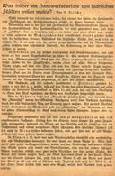 Was Frueher Ein Handwerksbursche Von Sächsischen Städten Wissen Mußte/Artikel,entnommen Aus Zeitschrift /Datum Unbekannt - Empaques