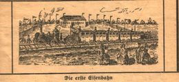 Die Erste Eisenbahn / Druck,entnommen Aus Zeitschrift /Datum Unbekannt - Paketten