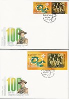 UCRANIA/ UKRAINE - EUROPA  2007-" A CENTENARY SCOUT -EUROPA-CEPT"- DOS FDC' S : SERIE Y HOJITA BLOQUE - 2007