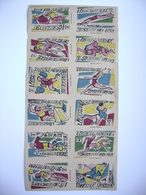 Czechoslovakia Series 12 Matchbox Label 1963 - Sport Games, Cycling Volleyball Soccer Weightlifting Basketball Skiing.. - Scatole Di Fiammiferi - Etichette