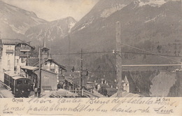 Gryon, La Gare Et Son Vieux Train En 1904 - VD Vaud