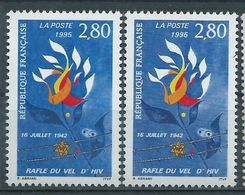 [21] Variété : N° 2965 Vel D'Hiv Fond Bleu Au Lieu De Bleu-violet + Normal ** - Unused Stamps