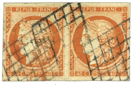 14 N°5 Obl. TB 40 C. Orange. Paire Horizontale - Other & Unclassified