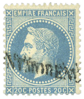 96 N°29A Obl. 20 C. Bleu Type I. Oblitération De Fortune De MONTMORENCY (guerre De 1870). - Autres & Non Classés