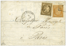 115 N°38d Et N°56 Obl. TB Sur Lettre. Variété Du 4 Retouchés (signé Brun). - Other & Unclassified