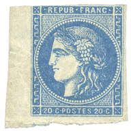 142 N°46A* 20 C. Bleu Type III Report 1. Petit Bord De Feuille. - Other & Unclassified