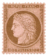 177 N°58* 10 C. Brun S. Rose. Infime Charnière - Sonstige & Ohne Zuordnung