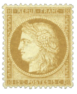 180 N°59* 15 C. Bistre. Infime Charnière - Autres & Non Classés