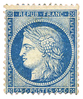 183 N°60B* 25 C. Bleu Type II. Signé Calves - Autres & Non Classés