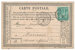 198 N°76 Obl. TB 10 C. Vert Sur Carte Postale. - Otros & Sin Clasificación