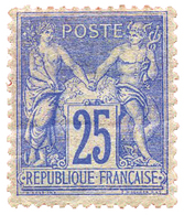 199 N°78* 25 C. Outremer. Pli Vertical Et Forte Charnière - Autres & Non Classés