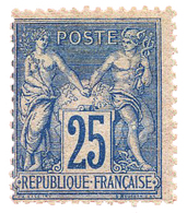 202 N°79* 25 C. Bleu. Forte Charnière Et Dents Courtes - Other & Unclassified