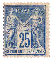 202 N°79* 25 C. Bleu. Forte Charnière Et Dents Courtes - Sonstige & Ohne Zuordnung