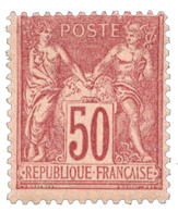 228 N°98* 50 C. Rose Type II - Other & Unclassified