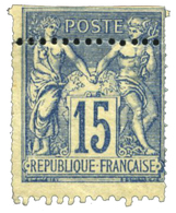 233 N°101** 15 C. Bleu Type. Variété De Piquage. Légère Rousseur, Ensemble Fragilisé. - Other & Unclassified