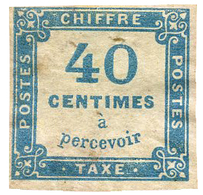 258 Taxe N°7* 40 C. Bleu. Charnière Forte - Autres & Non Classés