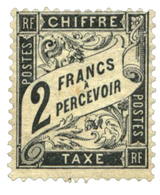 263 Taxe N°23* 2 F. Noir. Charnière Légère - Autres & Non Classés