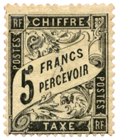 267 Taxe N°24* 5 F. Noir. Une Dent Courte Et Léger Clair - Other & Unclassified