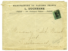 275 Préo N°3 Obl. Sur Lettre De L'entreprise Duchesne (signé Brun + Certificat) RARE - Autres & Non Classés