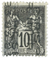 288 Préo N°16 Obl. B 10 C. Noir S. Lilas. Léger Aminci, Signé Scheller - Sonstige & Ohne Zuordnung