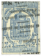 298 Journaux N°2 Obl. TB 2 C. Bleu - Zeitungsmarken (Streifbänder)