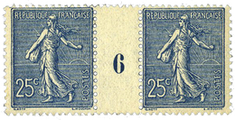 320 N°132** 25 C. Bleu En Paire Millésimée 1906 - Other & Unclassified