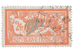 334 N°145c Obl. 2 F. Orange Et Vert-bleu. Cassure Dans Le Bas De L'écusson. - Other & Unclassified