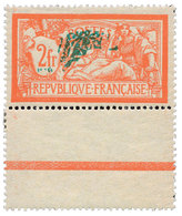 335 N°145f** 2 F. Orange Et Vert-bleu. Centre Très Déplacé. Bord De Feuille. - Other & Unclassified