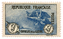 342 N°155* 5 F. + 5 F. Noir Et Bleu Orphelins. Bon Centrage, Signé Calves - Other & Unclassified
