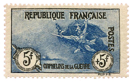 342 N°155* 5 F. + 5 F. Noir Et Bleu Orphelins. Bon Centrage, Signé Calves - Autres & Non Classés