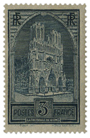 375 N°259b** 3 F. Ardoise. Cathédrale De Reims Type III. - Autres & Non Classés