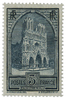 377 N°259c** 3 F. Ardoise. Cathédrale De Reims Type IV. - Autres & Non Classés