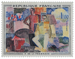 438 N°1322a** 1 F. Polychrome. Variété Carré Rose Au Lieu De Jaune. "14 Juillet", De R. De La Fresnaye. - Other & Unclassified