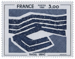 460 N°2075b** 3 F. Bleu-noir, Bleu-gris, Couleur Beige Omise. Tableau Raoul Ubac. - Other & Unclassified