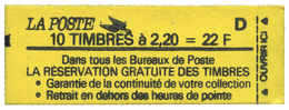 693 Carnet N°2376-C10a** Variété Pointe Du Logo Vers Le Bas - Autres & Non Classés