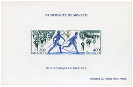 750 Monaco Bloc Spécial N°15a** JO Albertville 1992 Non Dentelé - Blocs