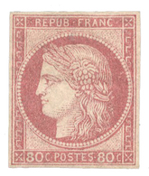 765 Colonies Françaises N°21* 80 C. Rose. Signé MIRO TB. - Autres & Non Classés