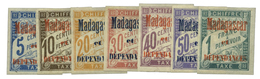 889 Madagascar Taxe N°1/7* (5/7 Signés) - Other & Unclassified