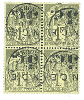 920 Nouvelle-Calédonie N°9a Obl. Bloc De 4 Timbres. - Autres & Non Classés