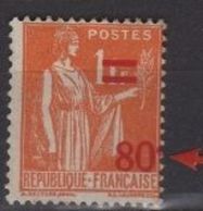 Variété Sur Paire 80c/ 1f Orange Paix Neuf Sans Gomme, Surcharge Déplacée Sans Le C De 80c - Unused Stamps