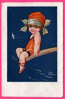 Illustration FRED SPURGIN - Femme Sur Planche Au Dessus De La Mer - Voilier - N° 591 - Spurgin, Fred