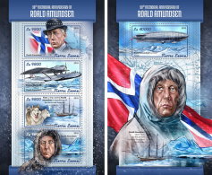 SIERRA LEONE 2018 MNH** Roald Amundsen M/S+S/S - IMPERFORATED - DH1811 - Polar Explorers & Famous People