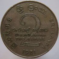 LaZooRo: Sri Lanka 2 Rupees 1981 Mahaweli VF - Sri Lanka