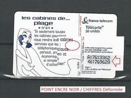 VARIÉTÉS  07 /01 LES CABINES 4 DE PLAGE     F1160   SO6  UNITE 50 UTILISÉE - Fehldrucke