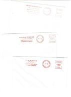 3 ENVELOPES SOBRES MAQUINA MACHINE  1984-86 RARES - Franking Machines (EMA)