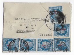 1948 - MAZELIN SURCHARGE - LETTRE PETIT FORMAT De PARIS Avec BEL AFFRANCHISSEMENT => BOURGANEUF (CREUSE) - 1945-47 Cérès De Mazelin