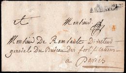 1741. GUERRA DE SUCESIÓN DE AUSTRIA. ENVUELTA CIRCULADA A PARIS. MARCA "AR. BAVIERE". MUY RARA. - Army Postmarks (before 1900)